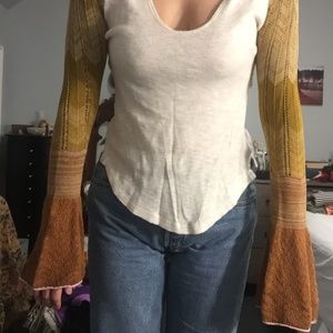 FREE PEOPLE Bell Sleeve Sweater Top